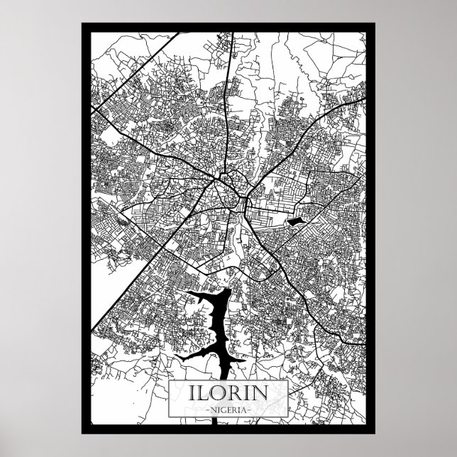 Ilorin Nigeria City Map Poster (Vorne)