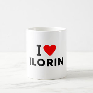 Ilorin Nigeria Liebesstadt Herz wie Reisessymbol Kaffeetasse