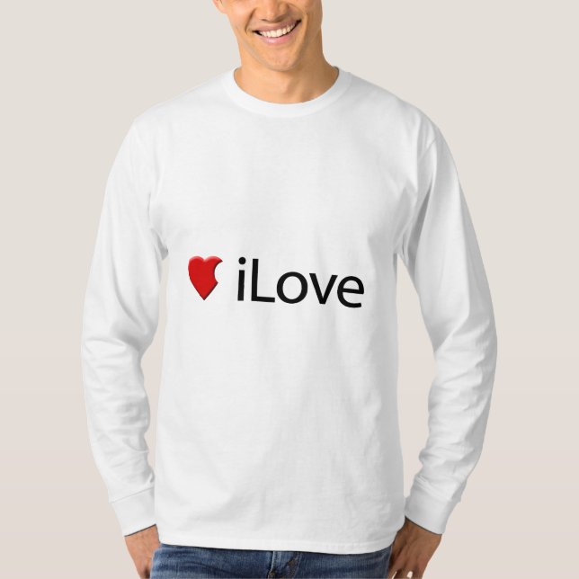 iLove (i-Liebe) Männer T-Shirt (Vorderseite)