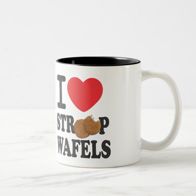 iLoveStroopwafels.com-Unterzeichnungs-Kaffee-Tasse Zweifarbige Tasse (Rechts)