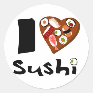 ilovesushipegatina runder aufkleber