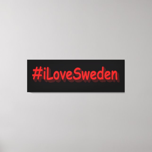 "#iLoveSweden" Niedliches Design. Jetzt kaufen Leinwanddruck (Vorderseite)