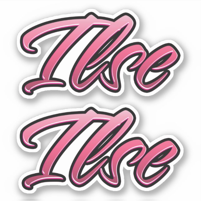 Ilse faded pink Aufkleber Sticker Stickerset (Vorderseite)