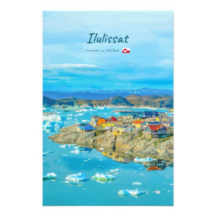 Ilulissat, Grönland - Eisberg-Stadt Fotodruck