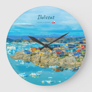Ilulissat, Grönland - Eisbergstadt Große Wanduhr