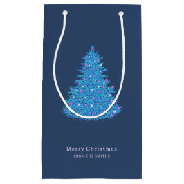 Ilustración árbol de Navidad en azul Kleine Geschenktüte