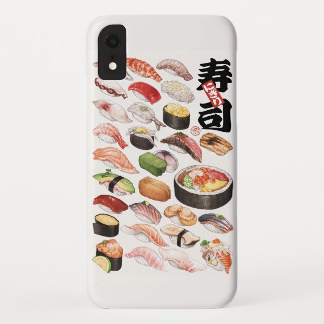 Ilustracion de comida japonesa de sushi Case-Mate iPhone hülle (Rückseite)