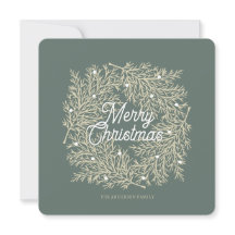 ilustración hojas abeto corona de Navidad verde