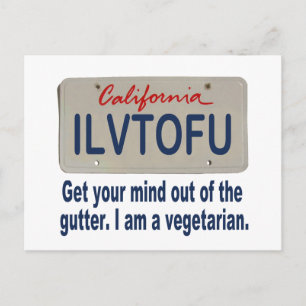 ILVTOFU California License Plate Postkarte