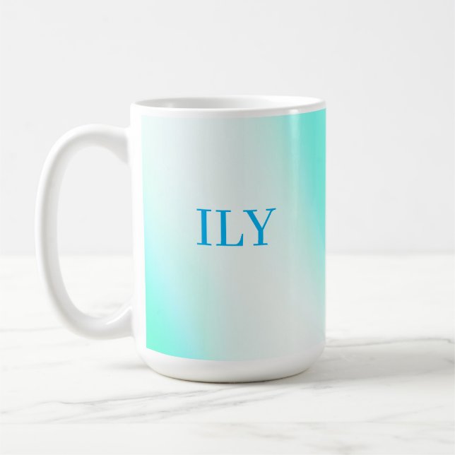 ILY Aqua Anpassbare Tasse (Links)