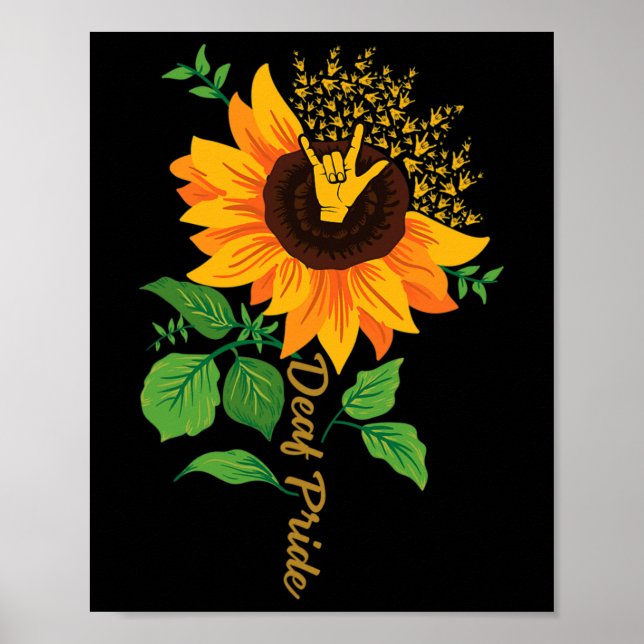 ILY ASL Hand Gesture Deaf Hörverlust Bewusstsein Poster (Vorne)