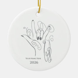ILY ASL-Handform-Schmuck - Personalisieren Keramik Ornament