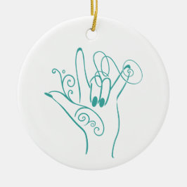 ILY ASL-Handform-Schmuck - Personalisieren Keramik Ornament