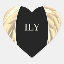 ILY Aufkleber Soft Metallic Gelb und Schwarz