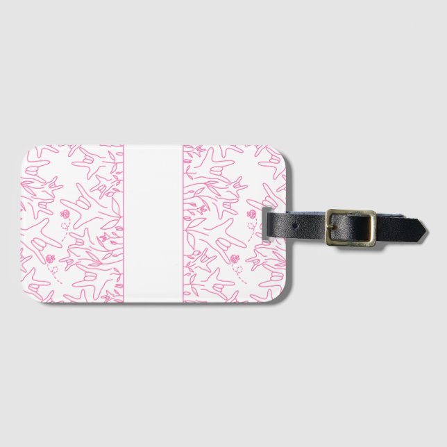 ILY Bloom - Individuelle Name ASL Design Gepäckanhänger (Vorderseite (Horizontal))
