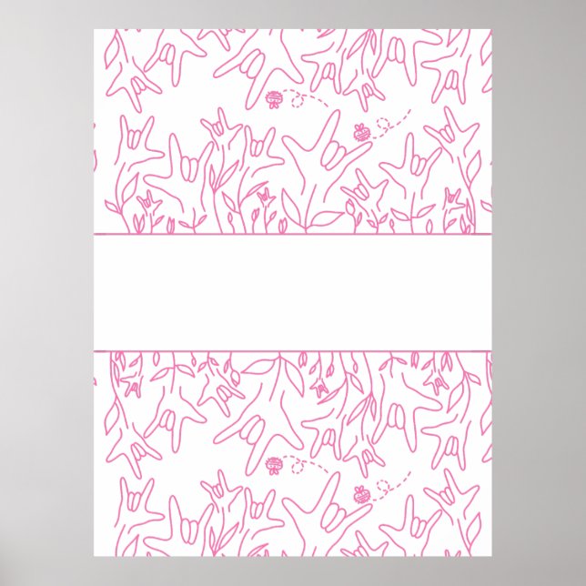 ILY Bloom - Individuelle Name ASL Design Poster (Vorne)