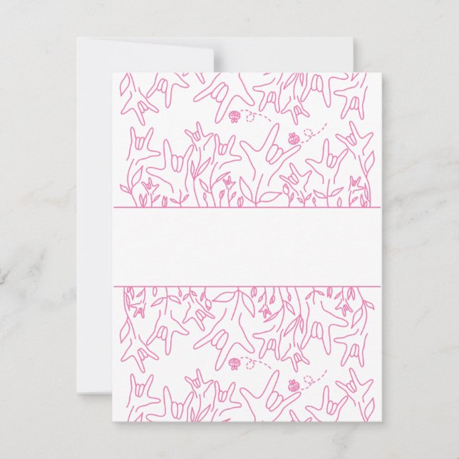 ILY Bloom - Individuelle Name ASL Design RSVP Karte (Vorderseite)