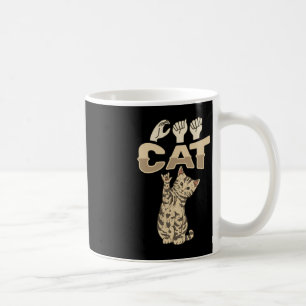 ILY Cat ASL Hand Gesture Deaf Hörverlust Awarene Kaffeetasse