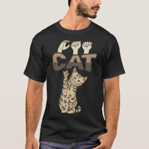 ILY Cat ASL Hand Gesture Deaf Hörverlust Awarene T-Shirt