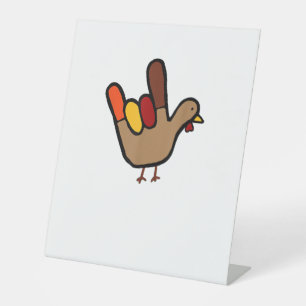ILY Gebärdensprache Hand Türkei Erntedank Urlaub Sockelschild
