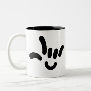 ILY (i-LIEBE SIE) in ASL Zweifarbige Tasse