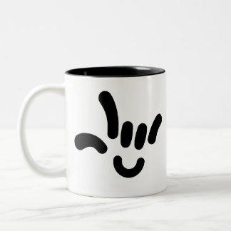 ILY (i-LIEBE SIE) in ASL Zweifarbige Tasse