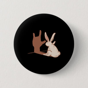 Ily Kaninchen ASL-Handgeste Gehörloser Hörverlust Button