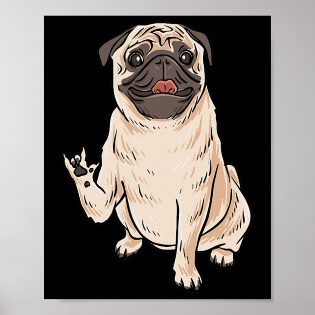 ILY MOPS DOG ASL HandGESGESE Deaf Hörverlust Awa Poster (Vorne)