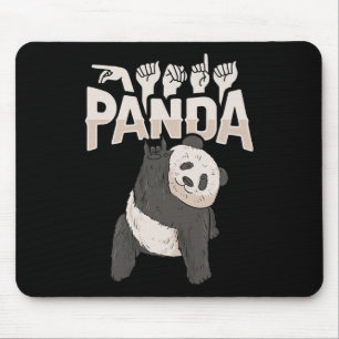ILY Panda ASL Handgesture Deaf Hörschreckenwarenwa Mousepad