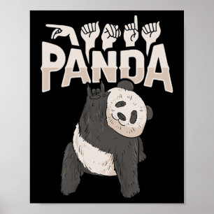 ILY Panda ASL Handgesture Deaf Hörschreckenwarenwa Poster