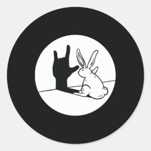 Ily Rabbit ASL-Handgeste Gehörloser Hörverlust Bew Runder Aufkleber