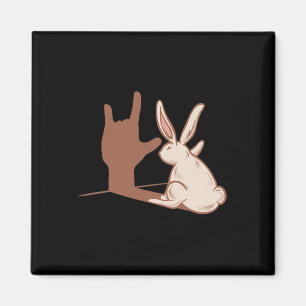 ILY Rabbit ASL Handgesture Deaf Hörverlust im Krie Magnet