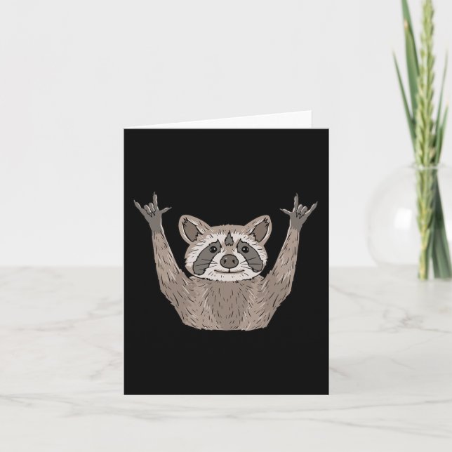 ILY Raccoon ASL Hand Gesture Deaf Hörverlust Awa Karte (Vorderseite)