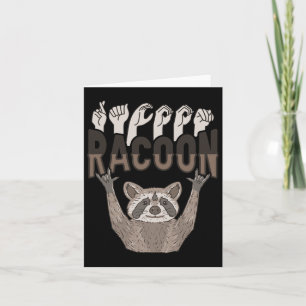 Ily Racoon Asl Hand Gesture Deaf Gehörloser Krieg Karte