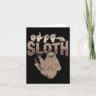 Ily Sloth Asl Hand Gesture Deaf Hörgeräusch Karte