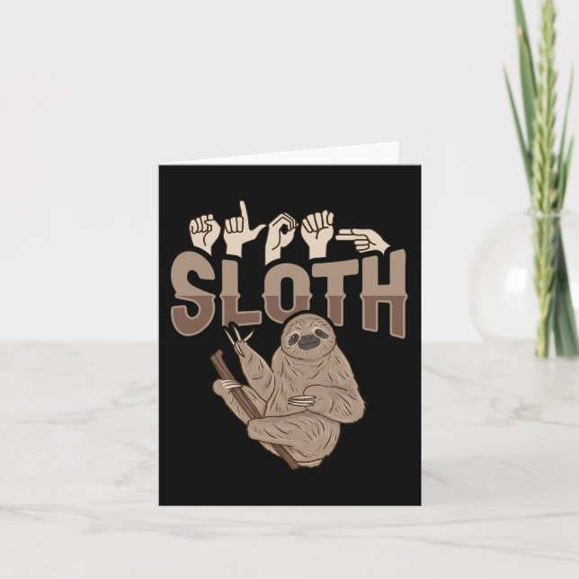 ILY Sloth ASL Handgesture Deaf Gehörlose Aware Karte (Vorderseite)