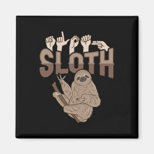 ILY Sloth ASL Handgesture Deaf Gehörlose Aware Magnet