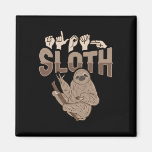 ILY Sloth ASL Handgesture Deaf Gehörlose Aware Magnet