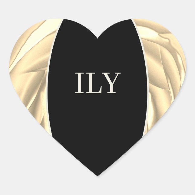 ILY Sticker Weich Metallic Gelb und Schwarz (Vorderseite)