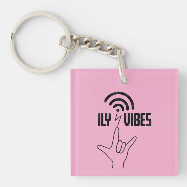 ILY Vibes - ASL Design  Schlüsselanhänger (Vorderseite)