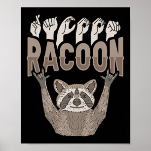 Ily Waschbär ASL Handgeste Taub Hörverlust Bewusst Poster