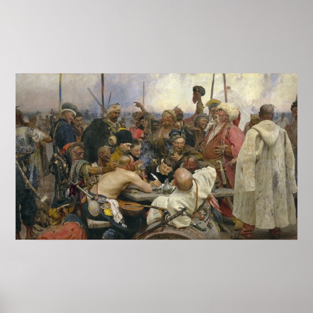 Ilya Repin Antwort auf die zaporozhianischen Kosak Poster (Vorne)