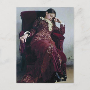 Ilya Repin-Erholung. Portrait von Vera Repina Postkarte