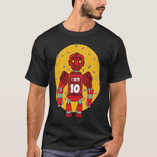 Im 10 Geburtstag Themed Robot T-Shirt (Vorderseite)