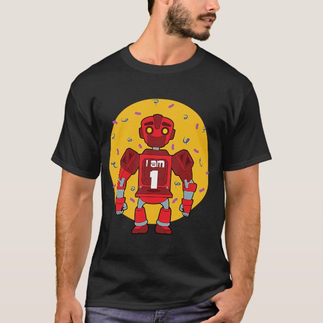 Im 1 Geburtstag Themed Robot T-Shirt (Vorderseite)
