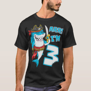 Im 3 years Bday Shark Pirat 3rd Birthday boy pira T-Shirt