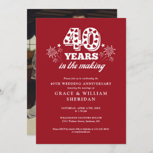 Im 40. Hochzeitstag Foto Einladung