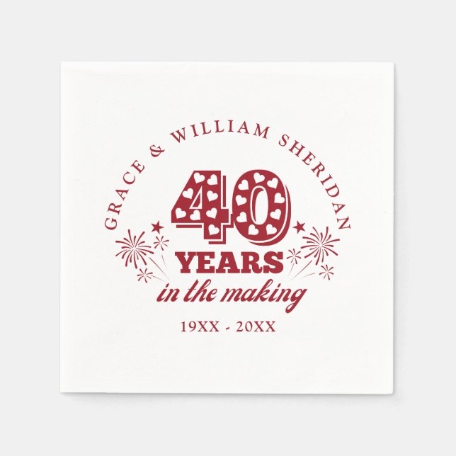 Im 40. Hochzeitstag Serviette (Vorderseite)
