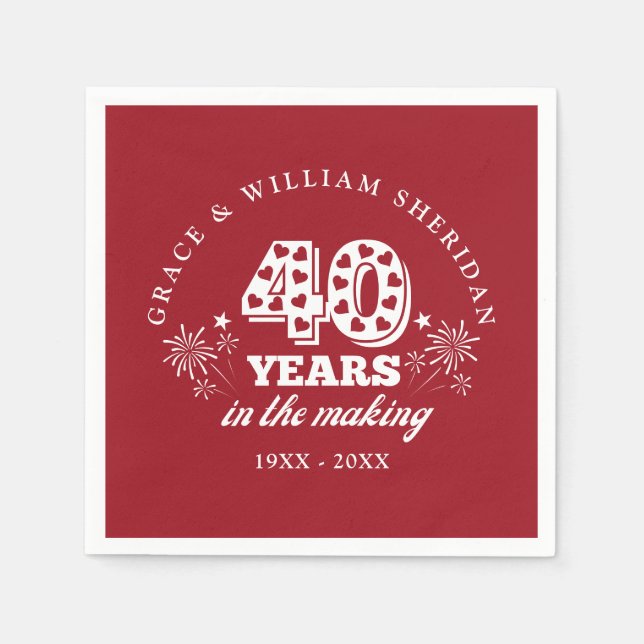 Im 40. Hochzeitstag Serviette (Vorderseite)