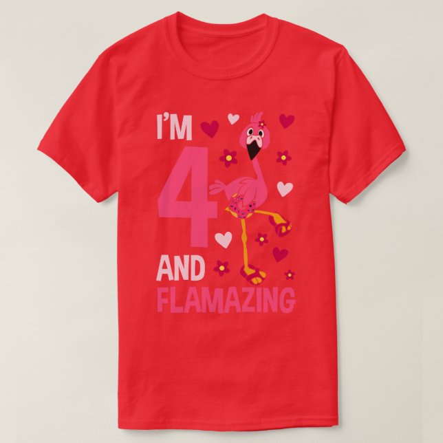 Im 4 und Flverblüffend Flamingo T-Shirt (Design vorne)